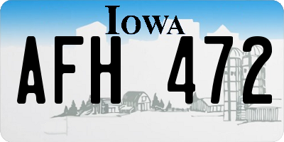 IA license plate AFH472