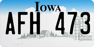 IA license plate AFH473