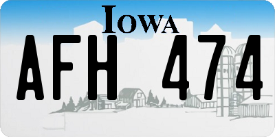 IA license plate AFH474