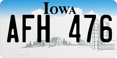 IA license plate AFH476