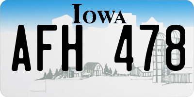 IA license plate AFH478
