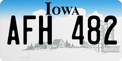 IA license plate AFH482