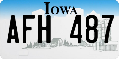 IA license plate AFH487