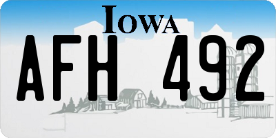 IA license plate AFH492