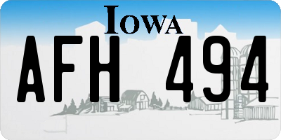 IA license plate AFH494