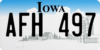 IA license plate AFH497