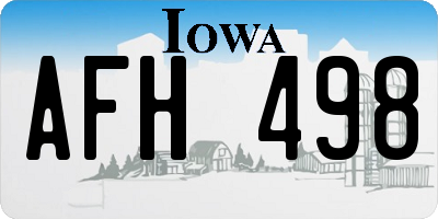 IA license plate AFH498