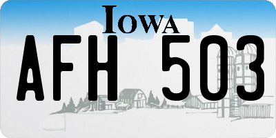 IA license plate AFH503