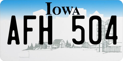 IA license plate AFH504