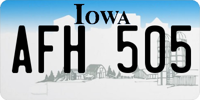 IA license plate AFH505