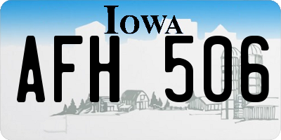 IA license plate AFH506