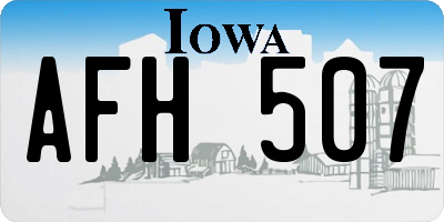 IA license plate AFH507