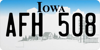 IA license plate AFH508