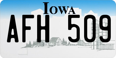 IA license plate AFH509