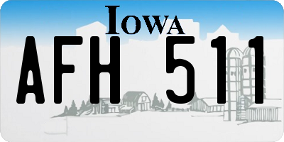 IA license plate AFH511