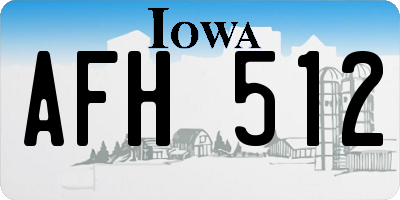 IA license plate AFH512