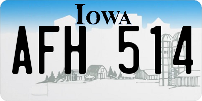 IA license plate AFH514