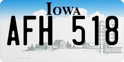 IA license plate AFH518