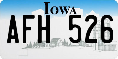 IA license plate AFH526