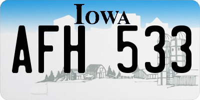 IA license plate AFH533