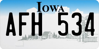 IA license plate AFH534