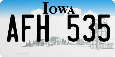 IA license plate AFH535