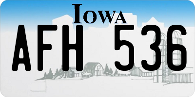 IA license plate AFH536