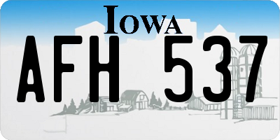 IA license plate AFH537