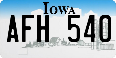 IA license plate AFH540