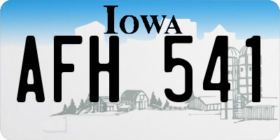 IA license plate AFH541