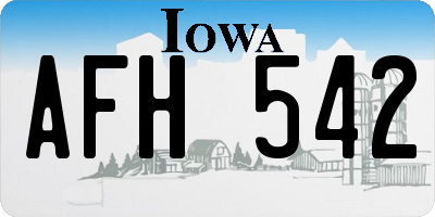 IA license plate AFH542