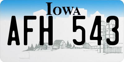 IA license plate AFH543