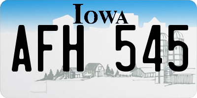IA license plate AFH545