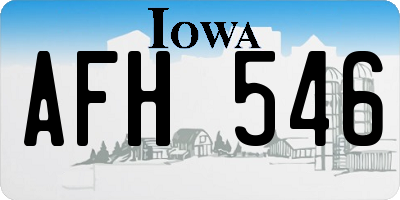 IA license plate AFH546