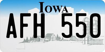 IA license plate AFH550