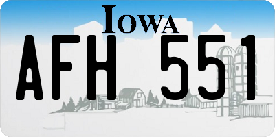 IA license plate AFH551