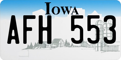 IA license plate AFH553