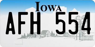 IA license plate AFH554