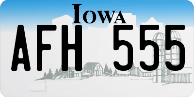 IA license plate AFH555
