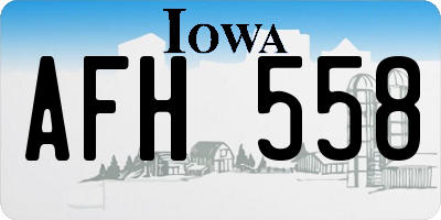 IA license plate AFH558