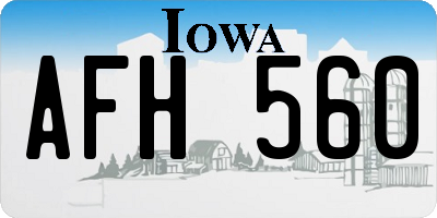 IA license plate AFH560