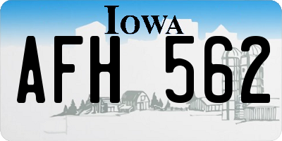 IA license plate AFH562