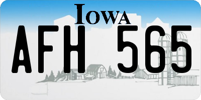IA license plate AFH565