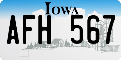 IA license plate AFH567