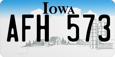 IA license plate AFH573