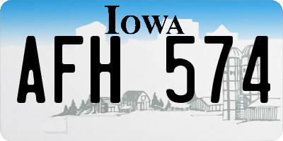 IA license plate AFH574