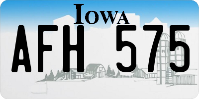 IA license plate AFH575