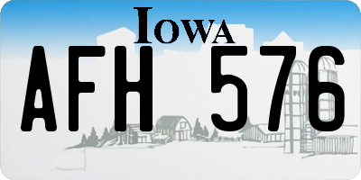 IA license plate AFH576