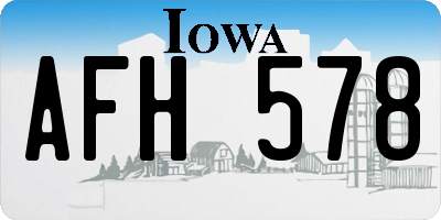 IA license plate AFH578