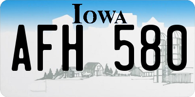 IA license plate AFH580